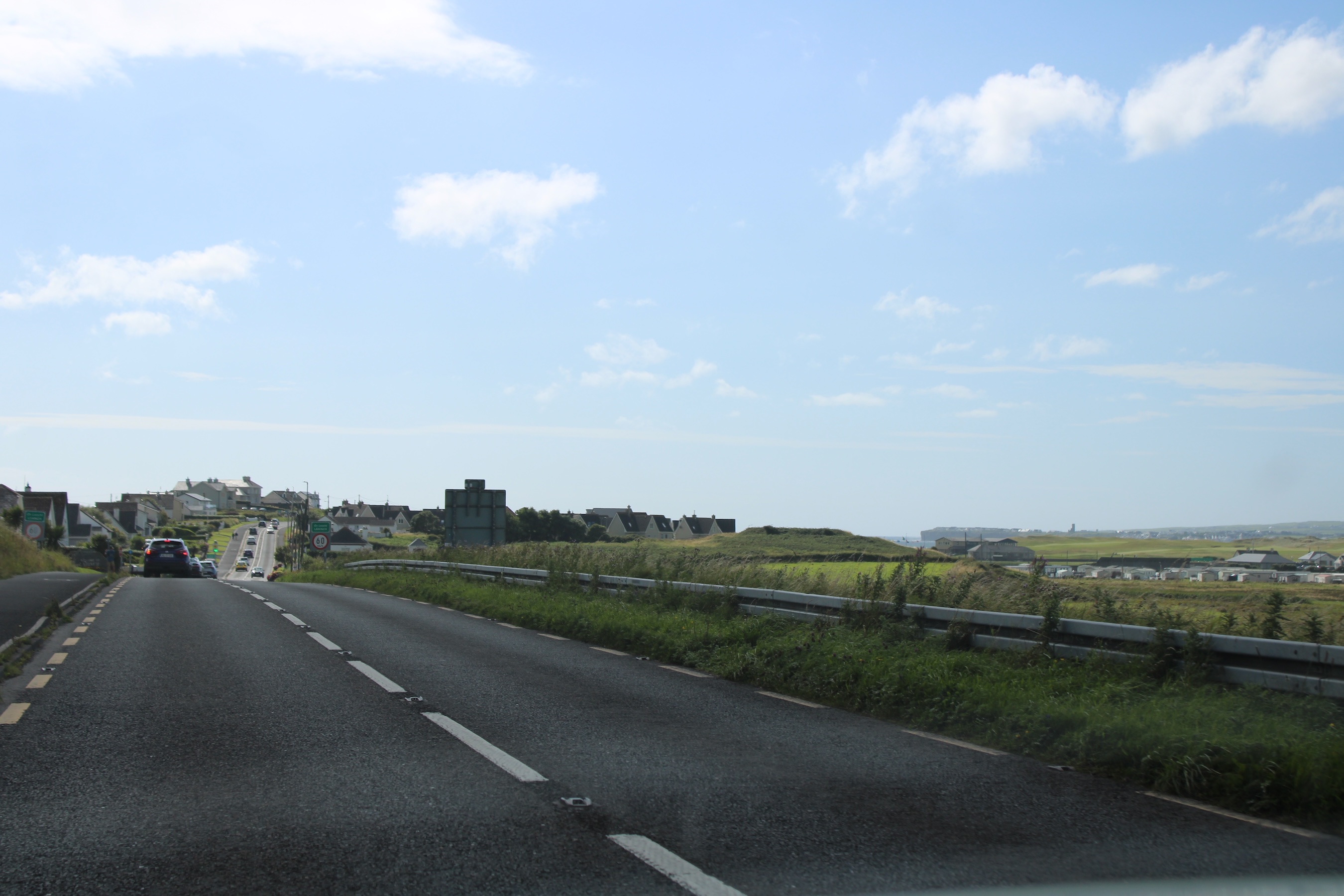 Driving into the town of Lahinch